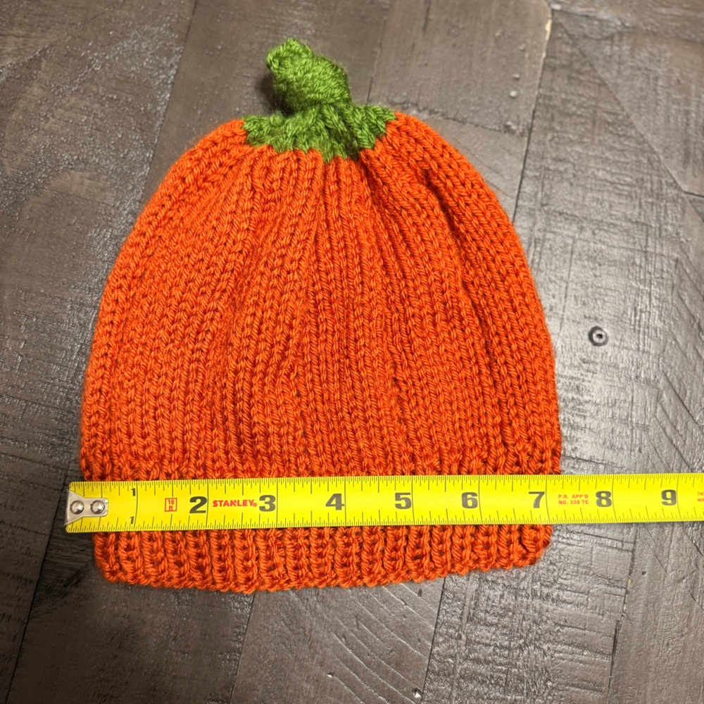 Handmade Baby Orange Knit Pumpkin Hat 12m